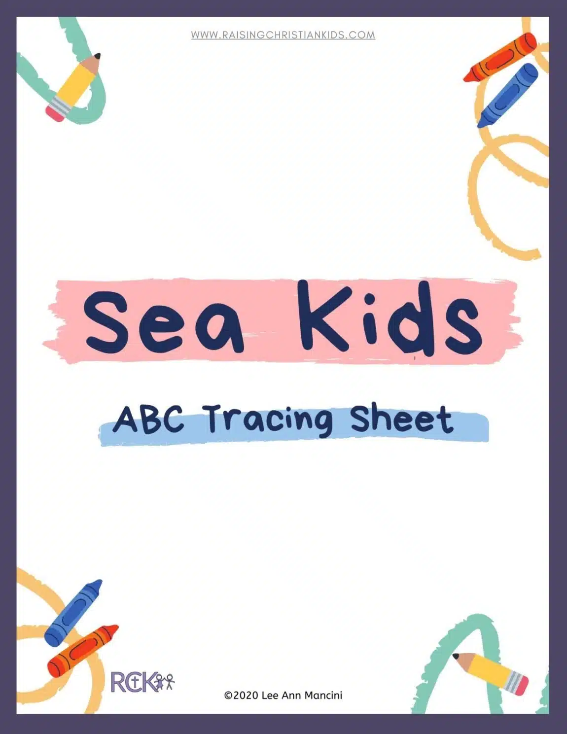 Sea Kids ABC Tracing Sheet