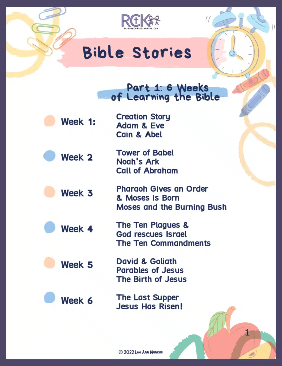 Bible Stories (6 Weeks)